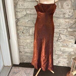 Copper Satin Evening Gown
